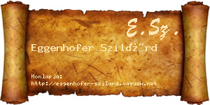 Eggenhofer Szilárd névjegykártya